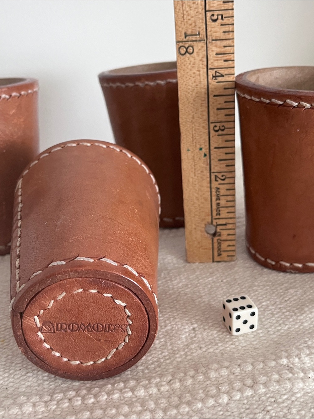 Romor’s Chilean Saddlery Leather Dice Cups Set of 4